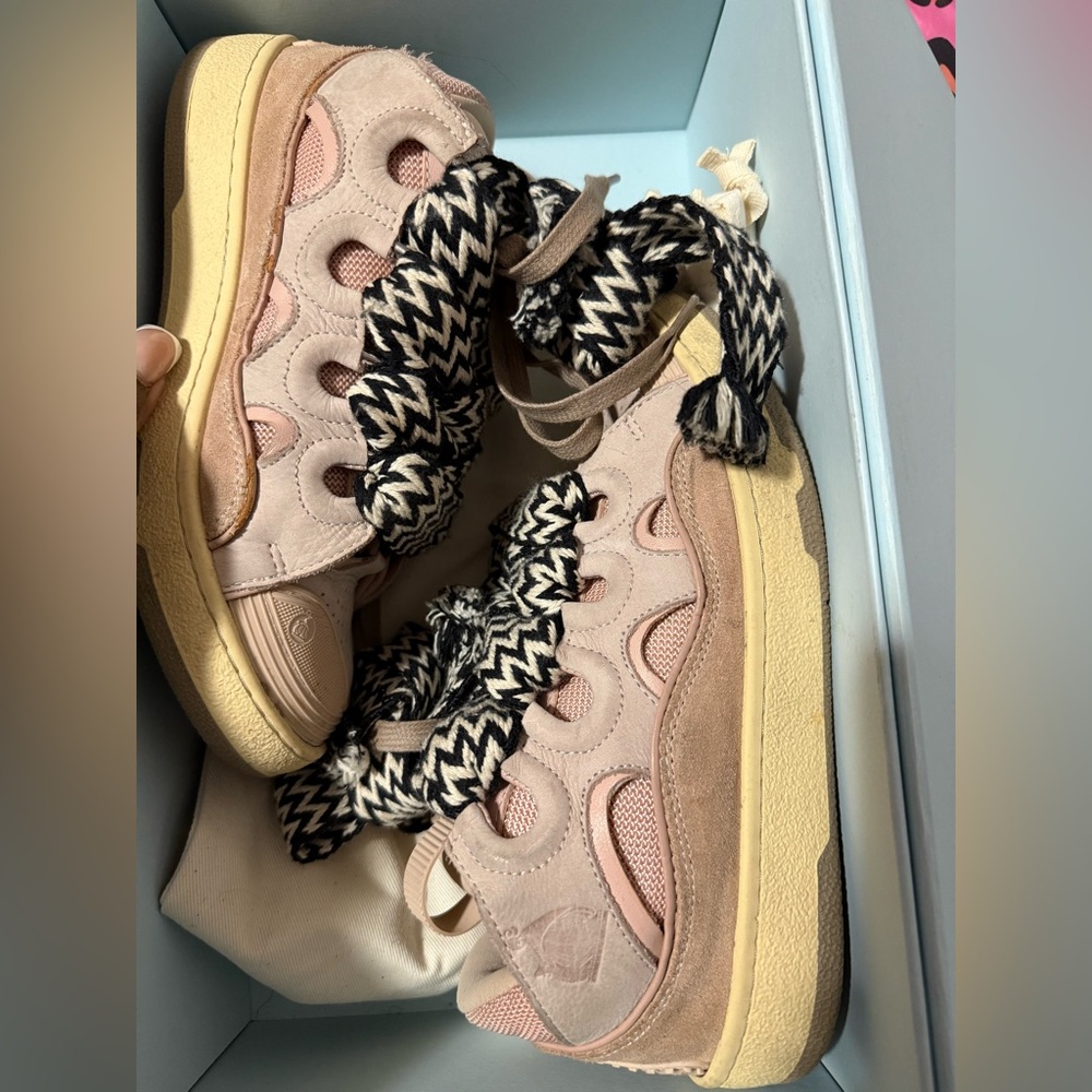 Lanvin Curb Lace Up Sneakers